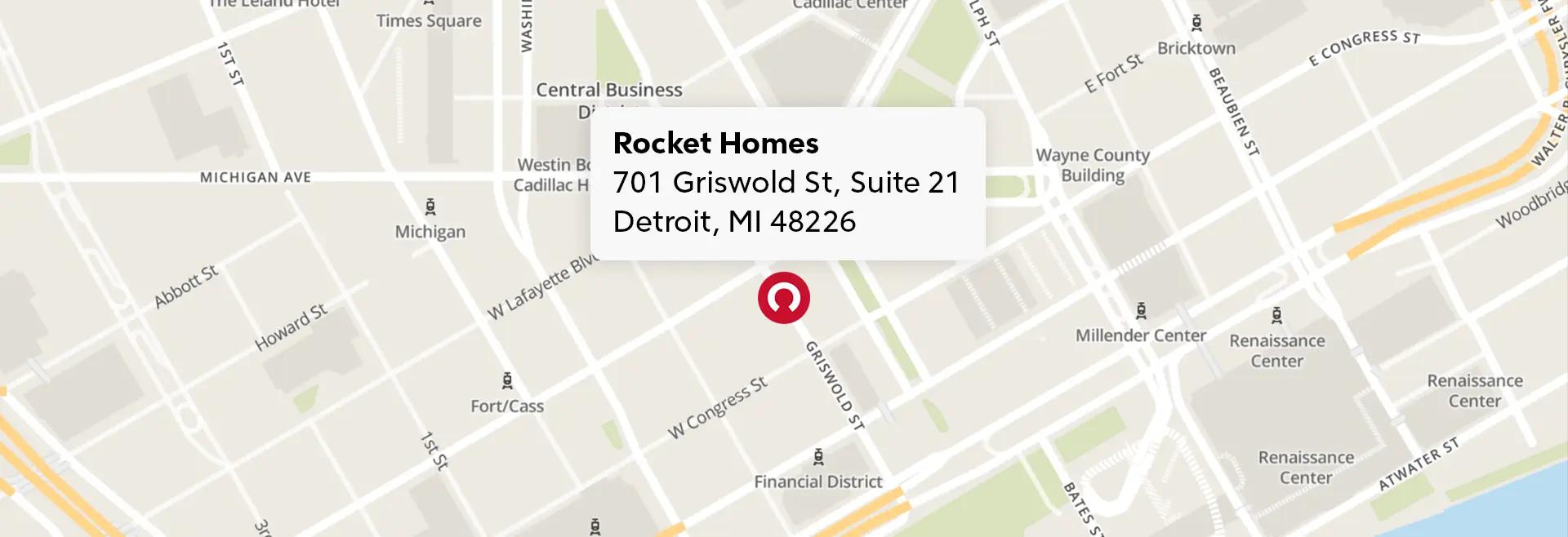 Map of Rocket Homes Office Location